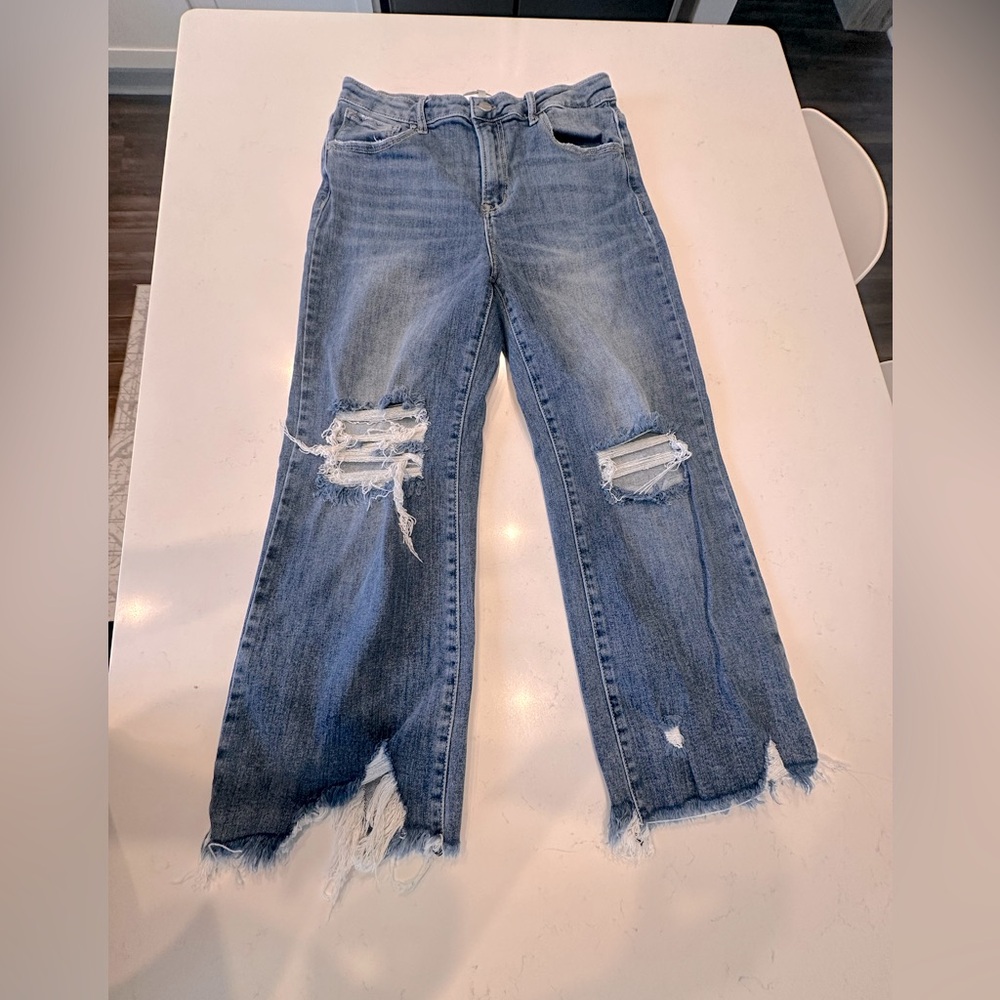 Risen bootcut raw hem Jean size 13